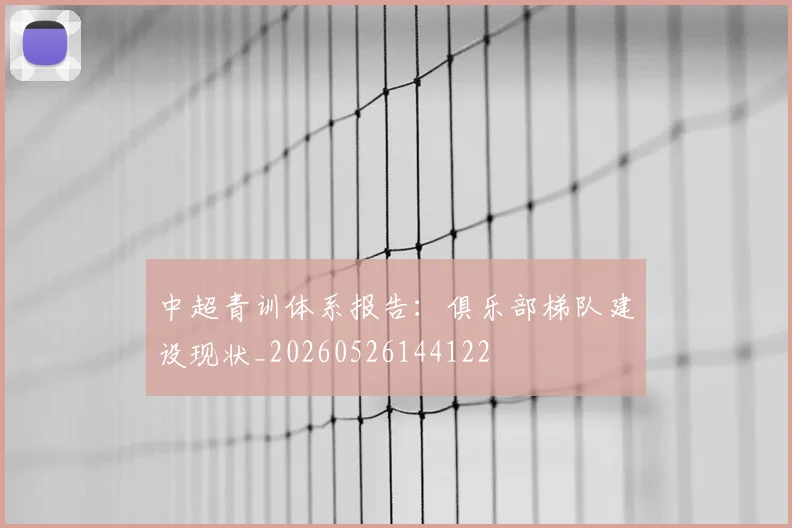 中超青训体系报告：俱乐部梯队建设现状_20260526144122